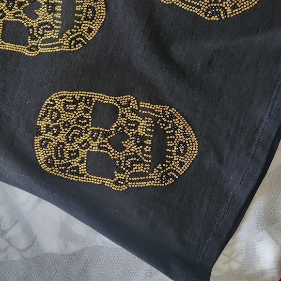 Authentic Christian Audigier rhinestone skull T shirt (ptp 16") - Picture 9 of 9